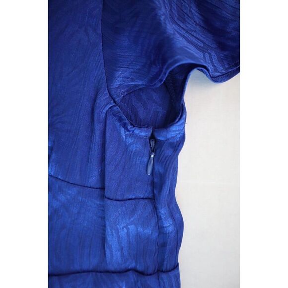 MICHAEL Michael Kors Women Sz 10 Royal Blue Zebra Print Jacquard Tie Dress - Picture 9 of 16